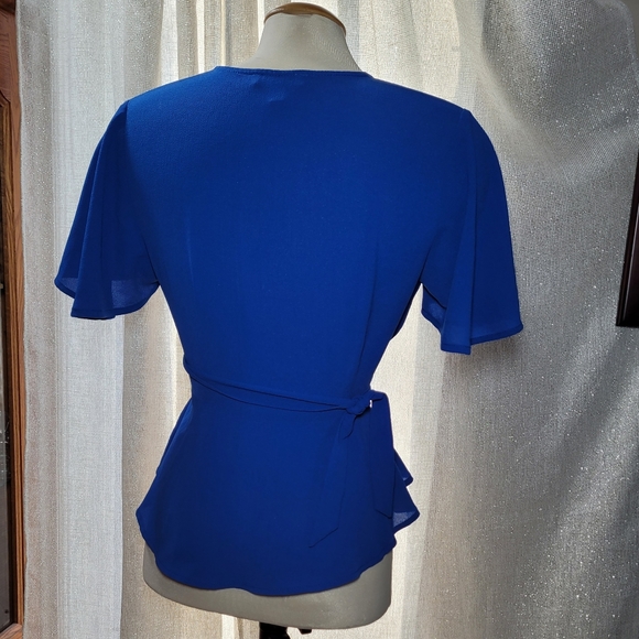 Monteau blue wrap peplum - Picture 4 of 8
